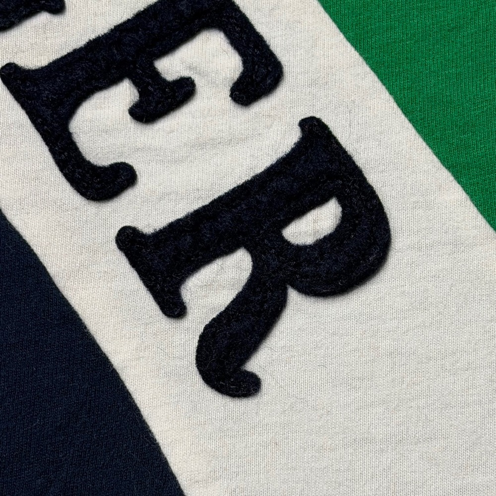 Tommy Hilfiger Green Navy Colorblock Hilfiger Graphic T-Shirt Mens Large Preppy - Picture 4 of 9